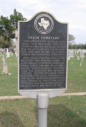 Union Cemetery Historical Marker