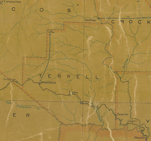 1907 postal map, Terrell County, TXGenWeb