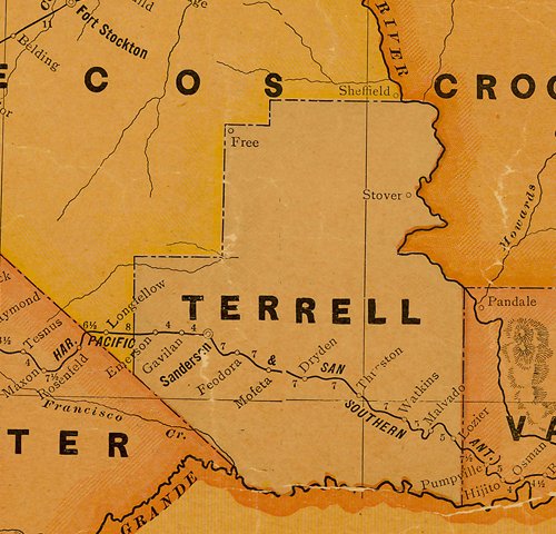 1920s railroad map, TXGenWeb