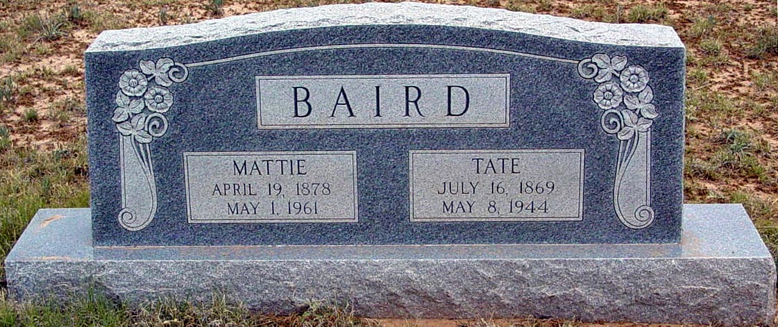 Edward Tatum "Tate" Baird, Floyd County, Texas