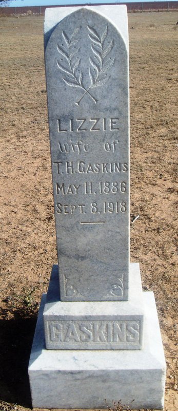 Lizzie Gaskins, Floyd County, Texas