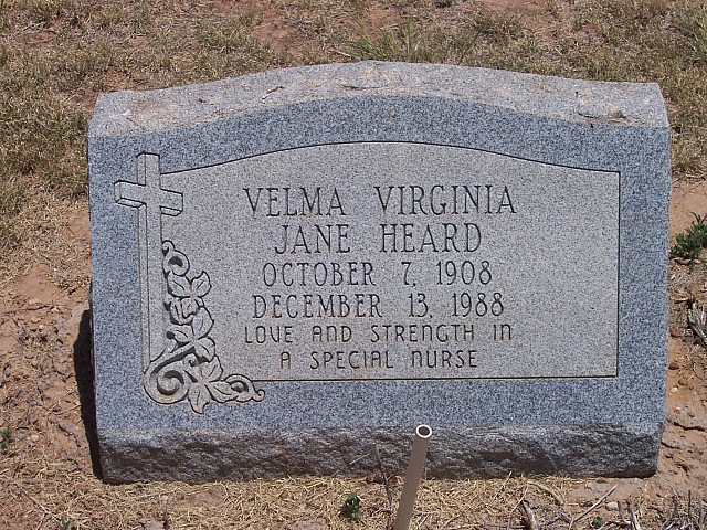 Velma Virginia Jane Heard, Floyd County, Texas