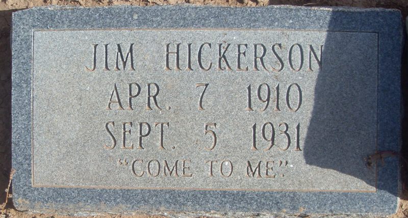 Jim Hickerson, Floyd County, Texas