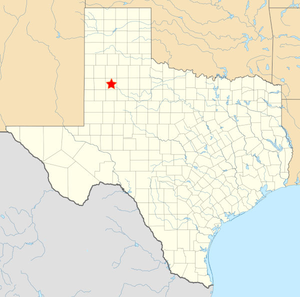 Location of Lubbock County, TX