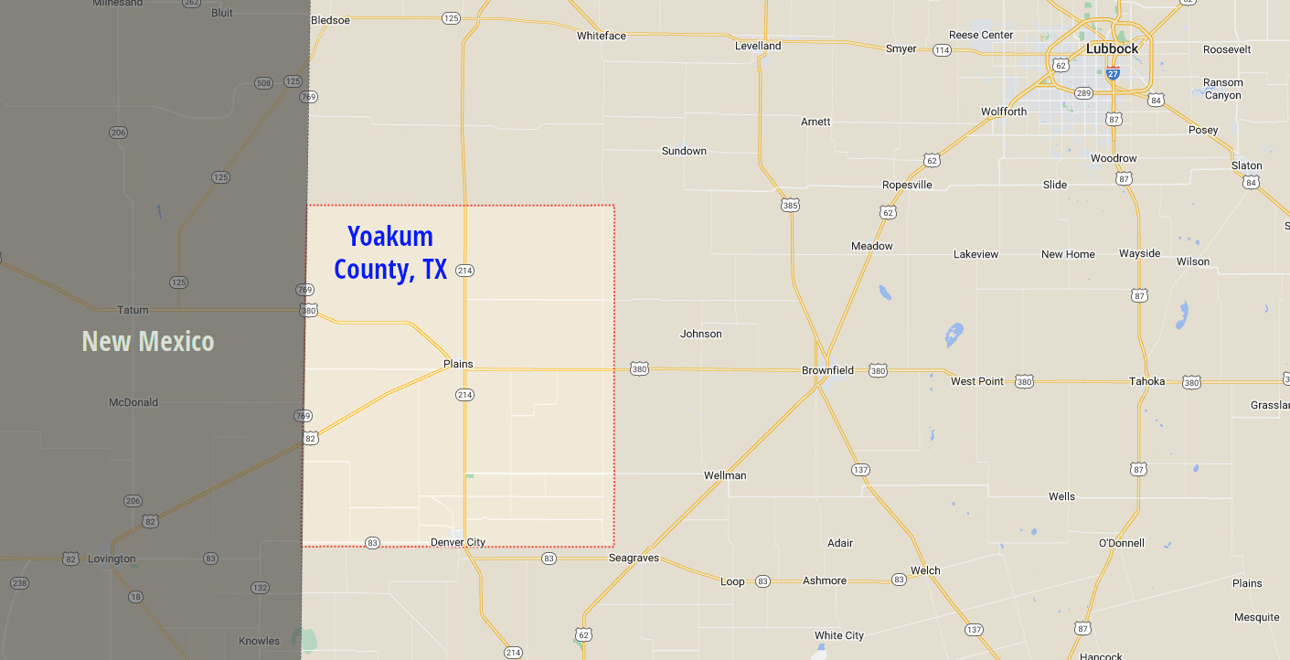Yoakum County Texas Map